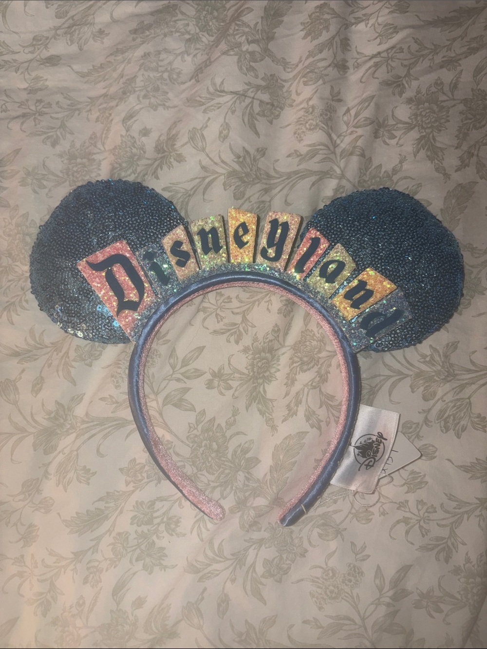 Disney Sequin Mouse Ears Headband - Blue with Iridescent Accents